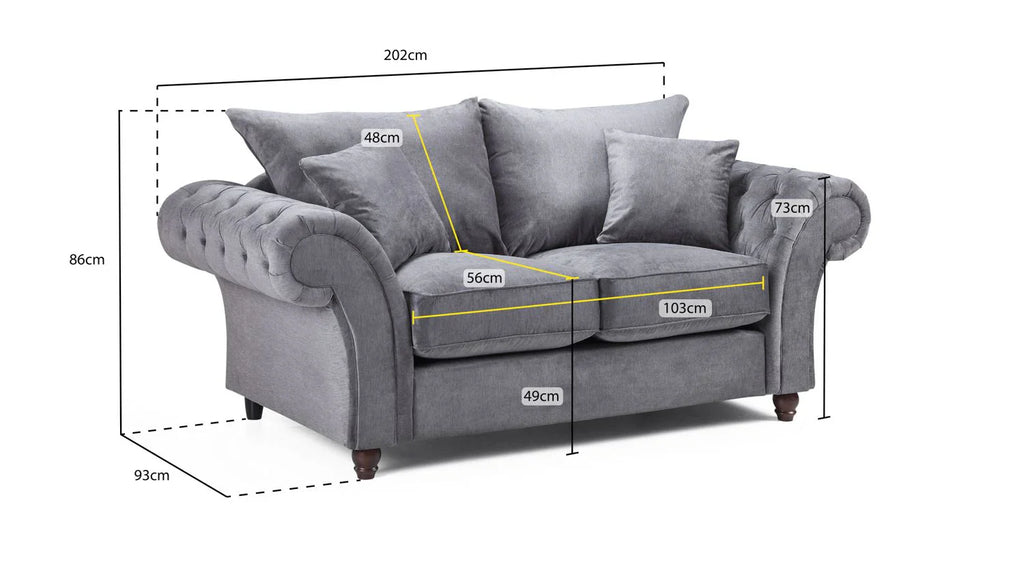 Windsor 3+2 Seater Sofa Set Grey