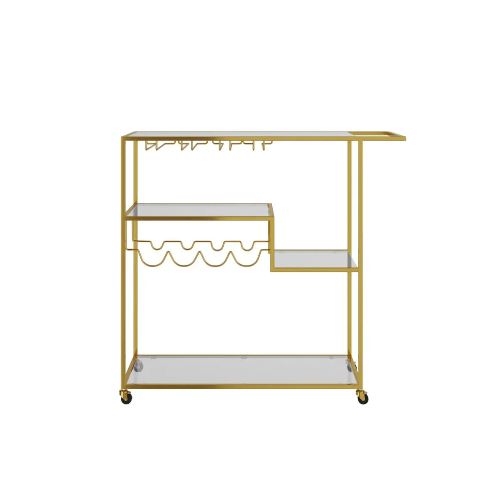 Art Deco Gold Drinks Trolley With Racks