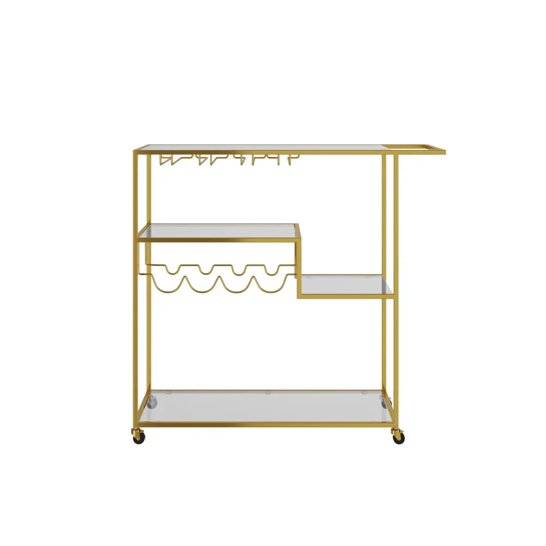 Art Deco Gold Drinks Trolley With Racks