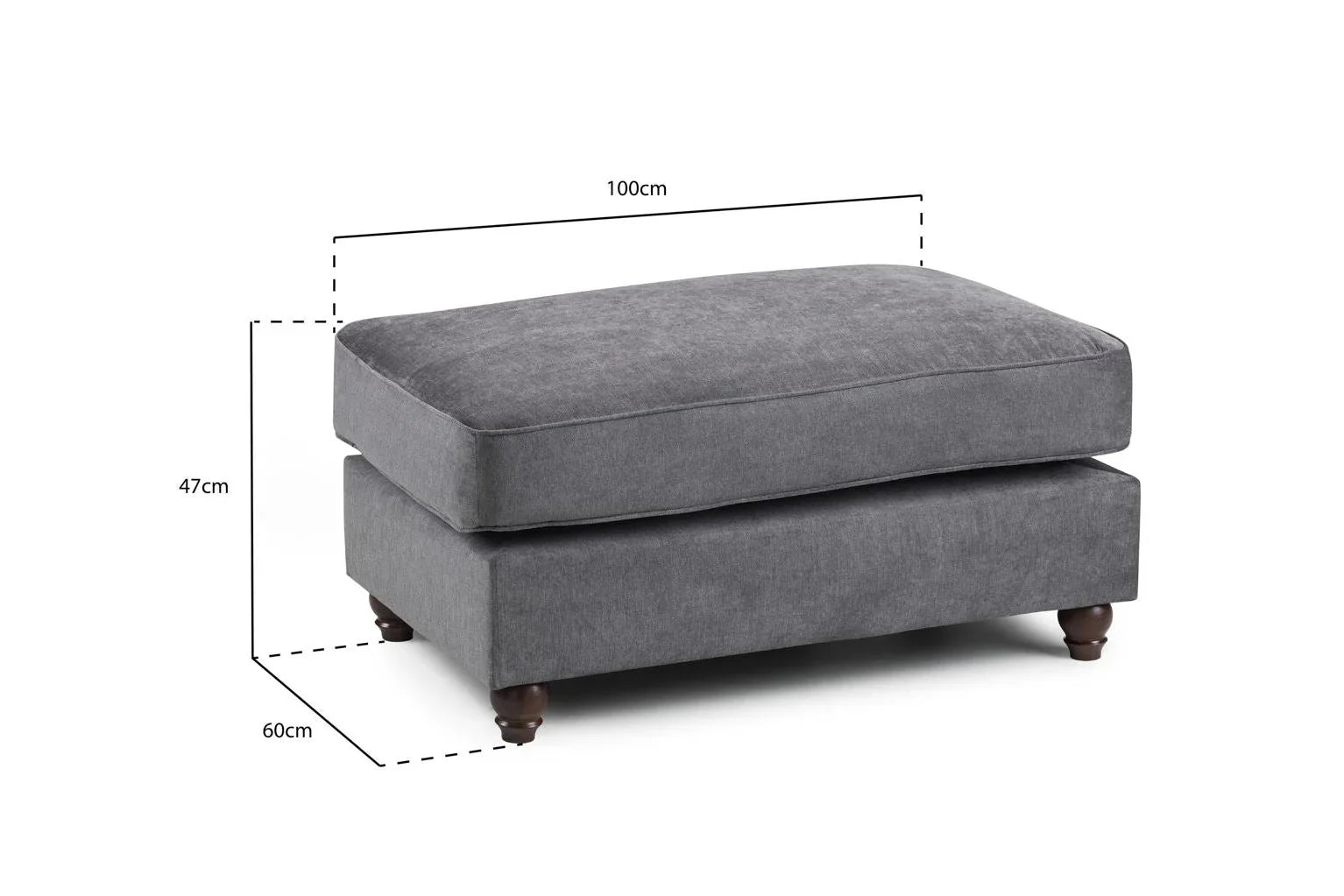 Windsor Footstool in Stone