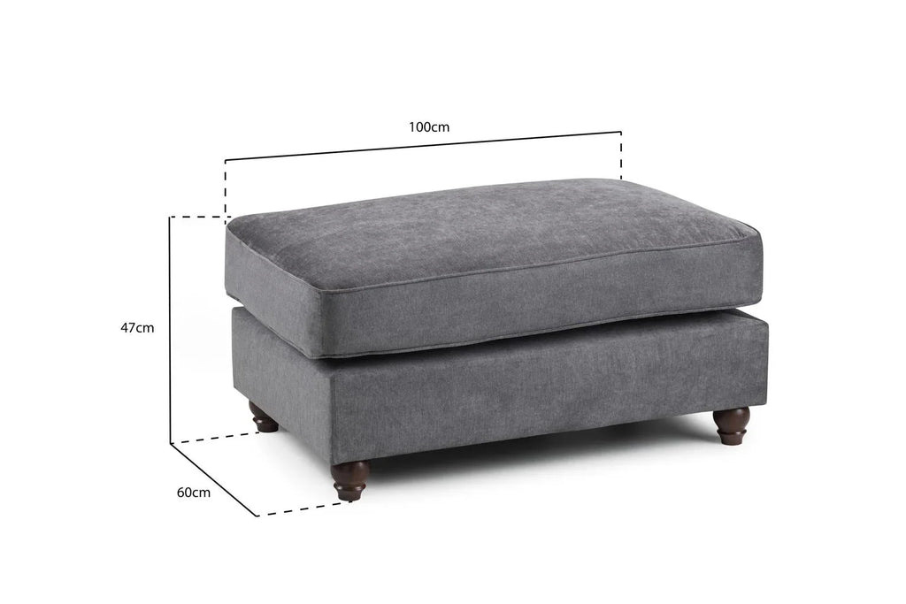 Windsor Footstool in Grey