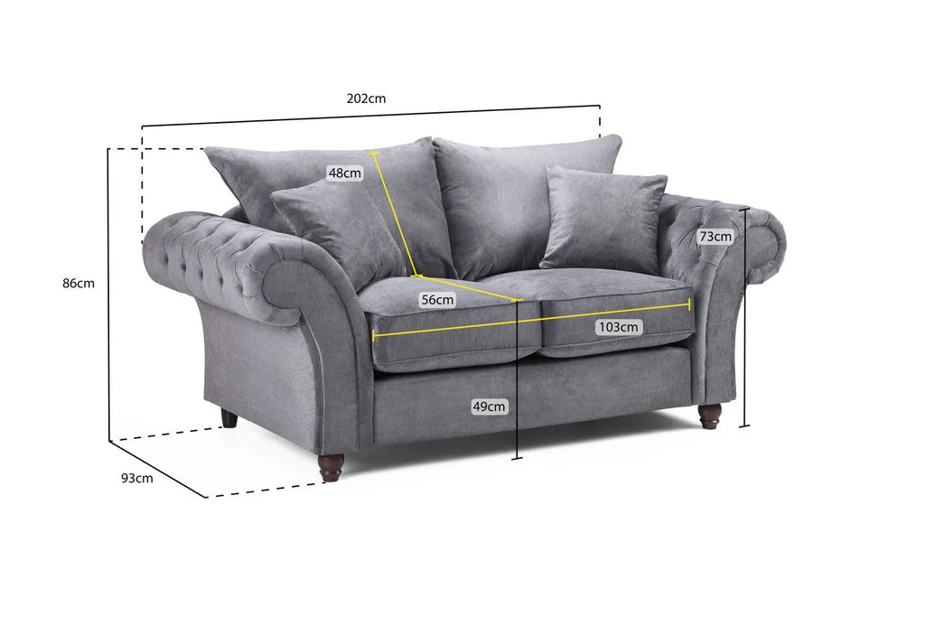 Windsor 2 Seater Sofa In Grey