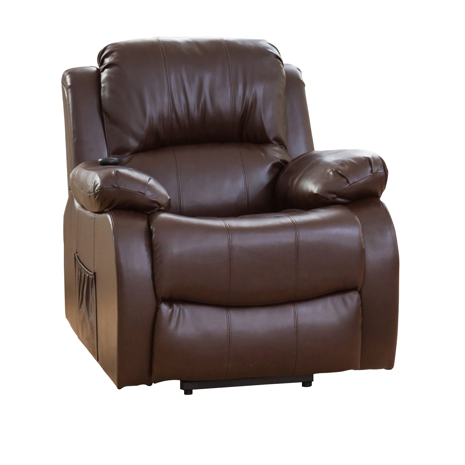 Rise Assist© Dual Motor Leather Heat & Massage Lift-Assist Electric Recliner Chair in Brown Leather