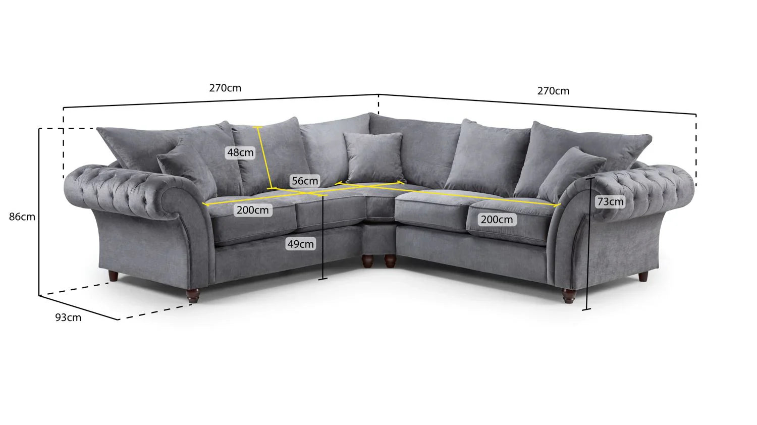Windsor Large Corner Sofa In Stone