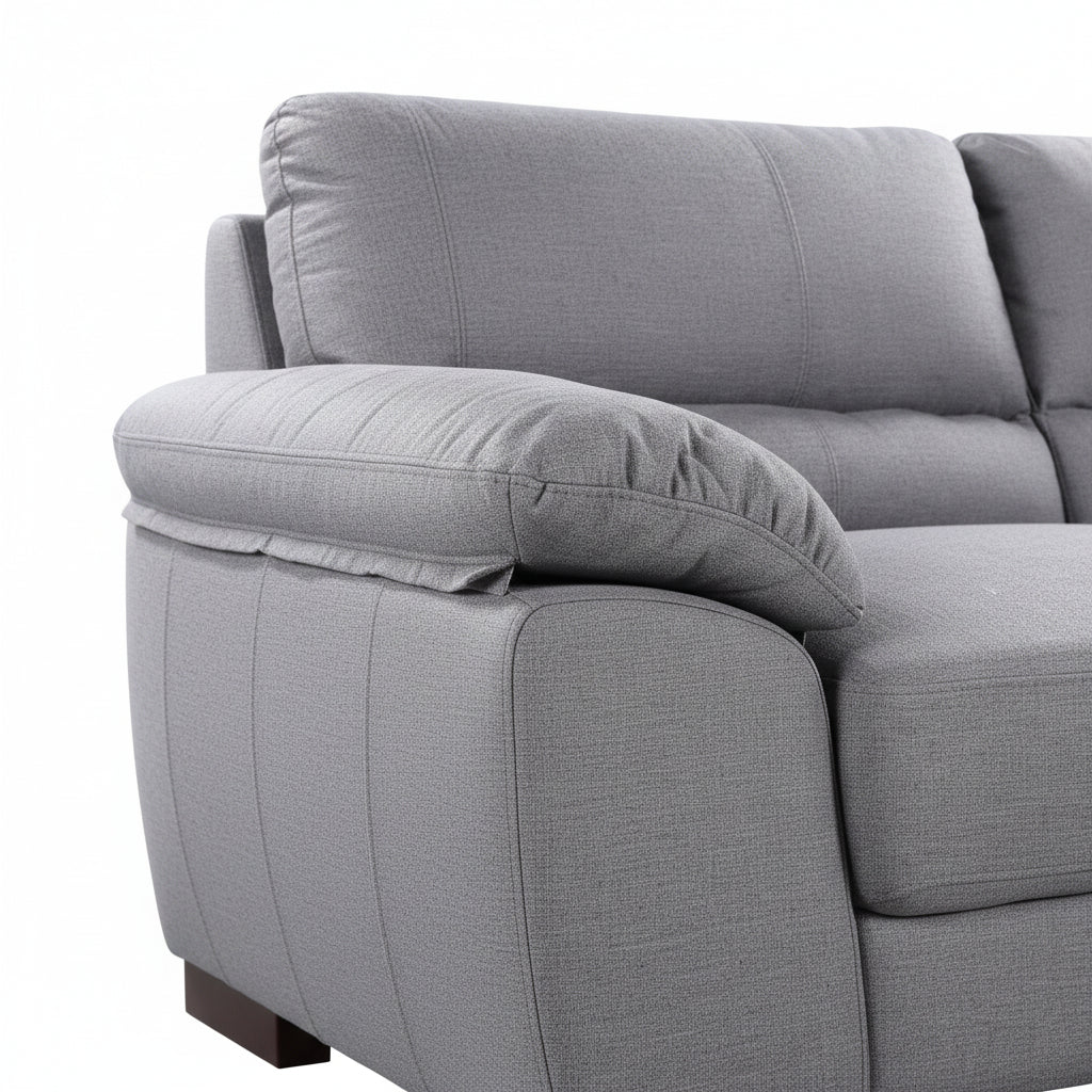 Grey Woven Fabric 2 Seater Sofa