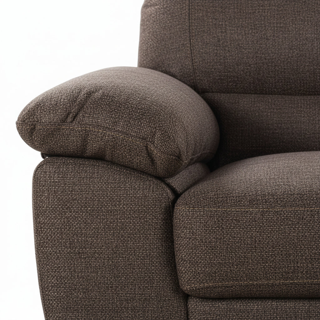 Dark Brown Woven Fabric 2 Seater Sofa