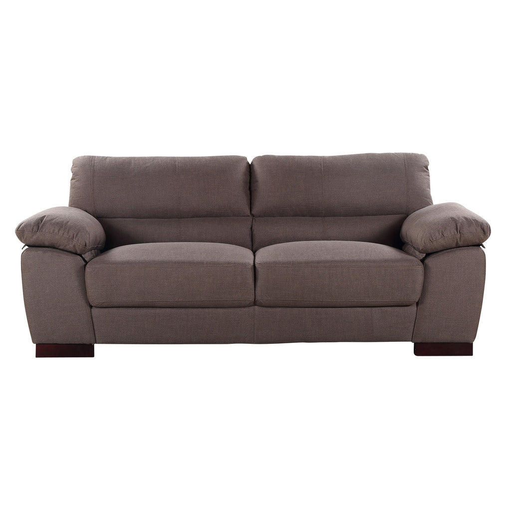 Dark Brown Woven Fabric 3 Seater Sofa