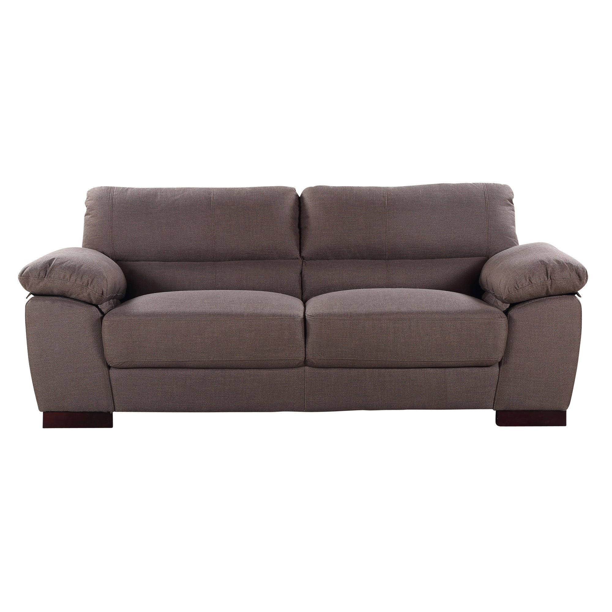 Dark Brown Woven Fabric 3 Seater Sofa