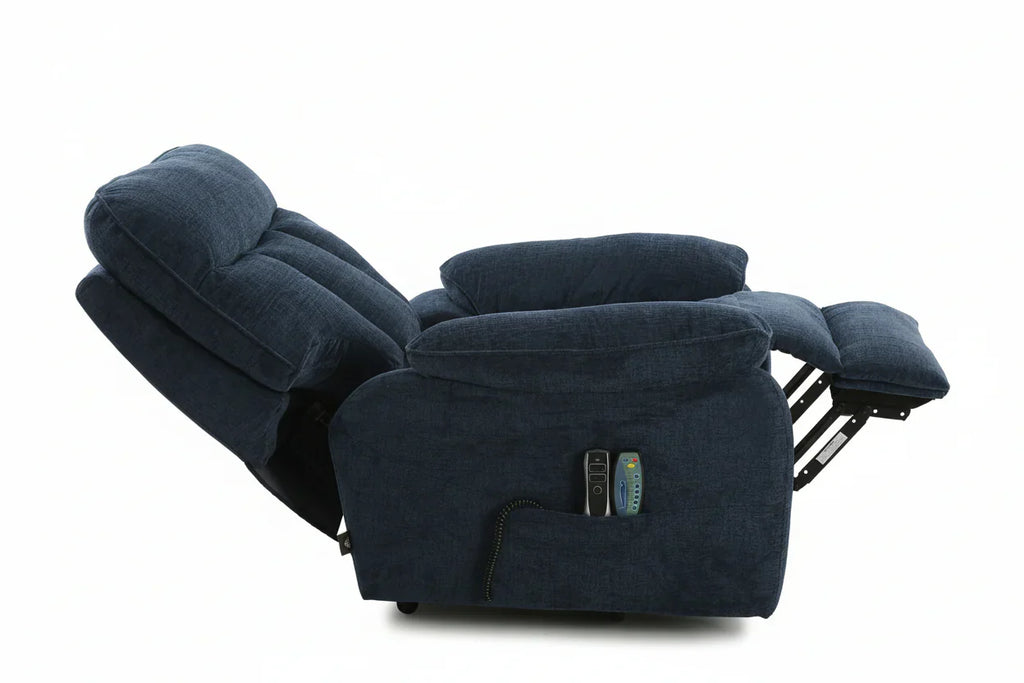 Cornwall Rise and Recline + Massage + Heat Armchair in Blue