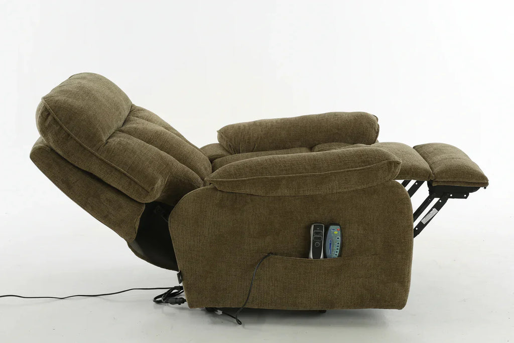 Cornwall Rise and Recline + Massage + Heat Armchair in Brown