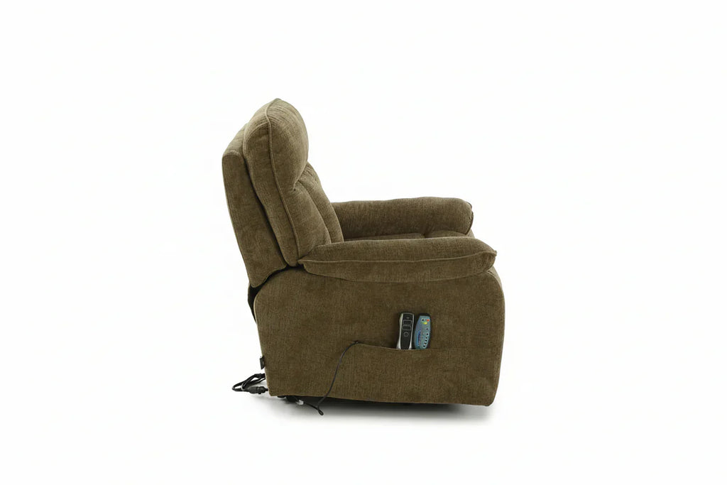Cornwall Rise and Recline + Massage + Heat Armchair in Brown