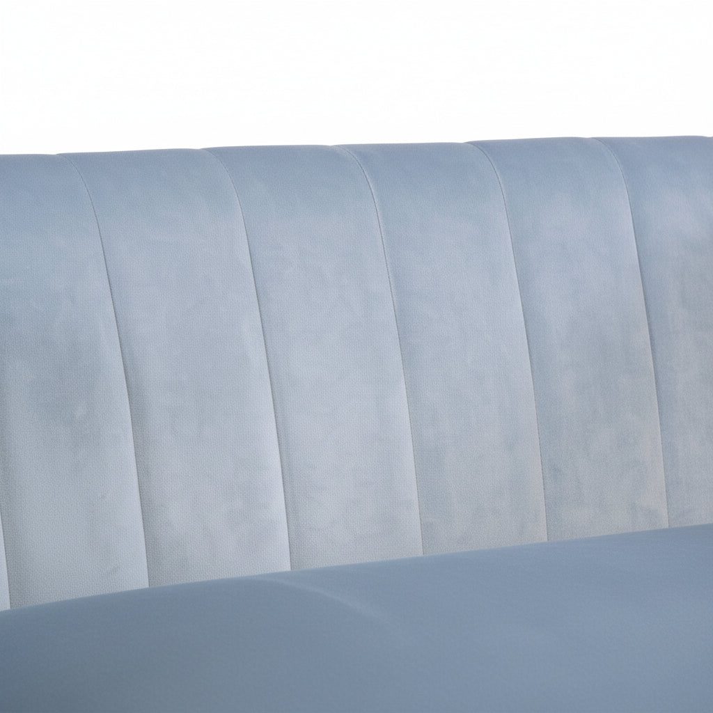 Baby Blue Velvet 2 Seater Sofa with Gold Legs