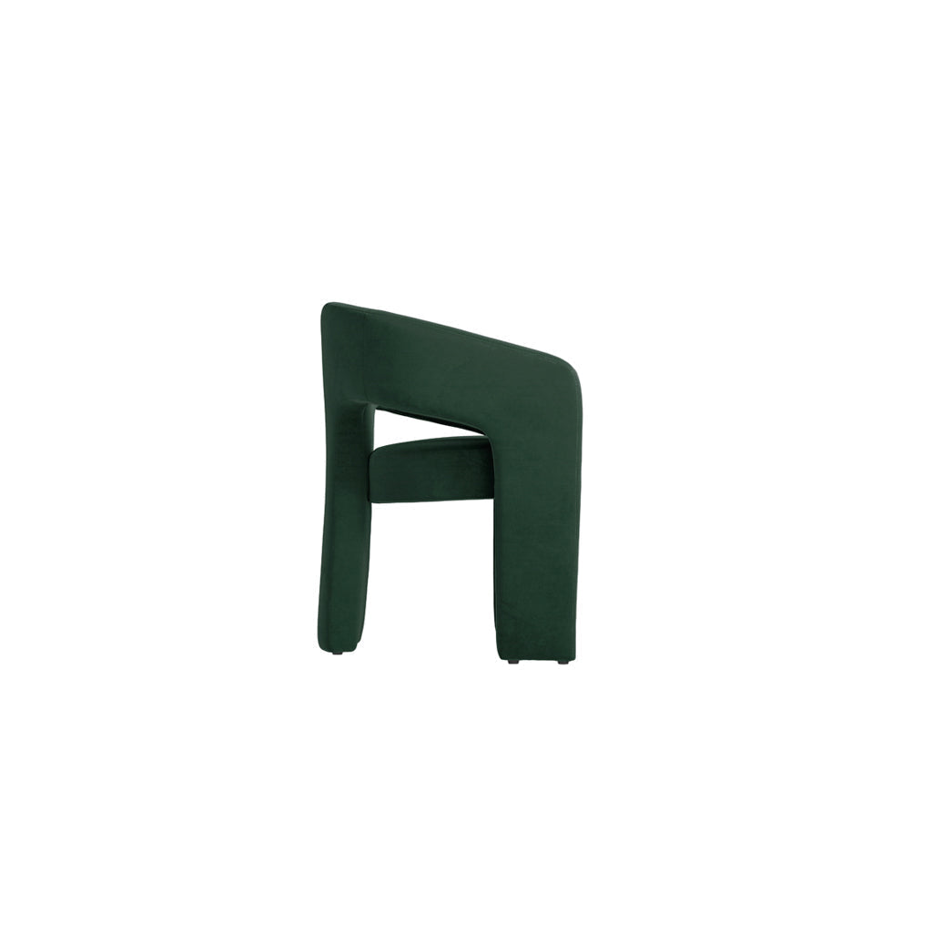 Rina Black Dining Table with 4 Alba Forest Green Chairs