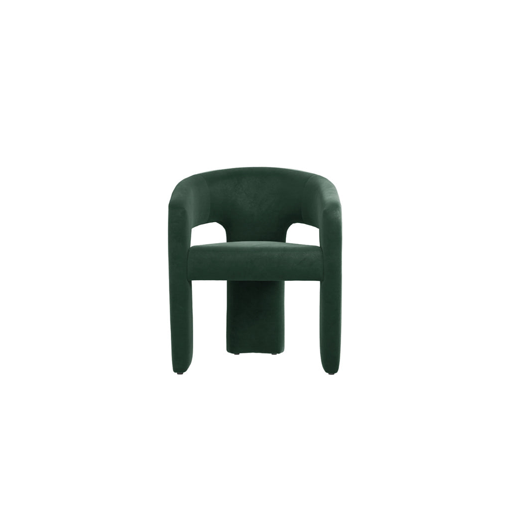 Rina Black Dining Table with 4 Alba Forest Green Chairs