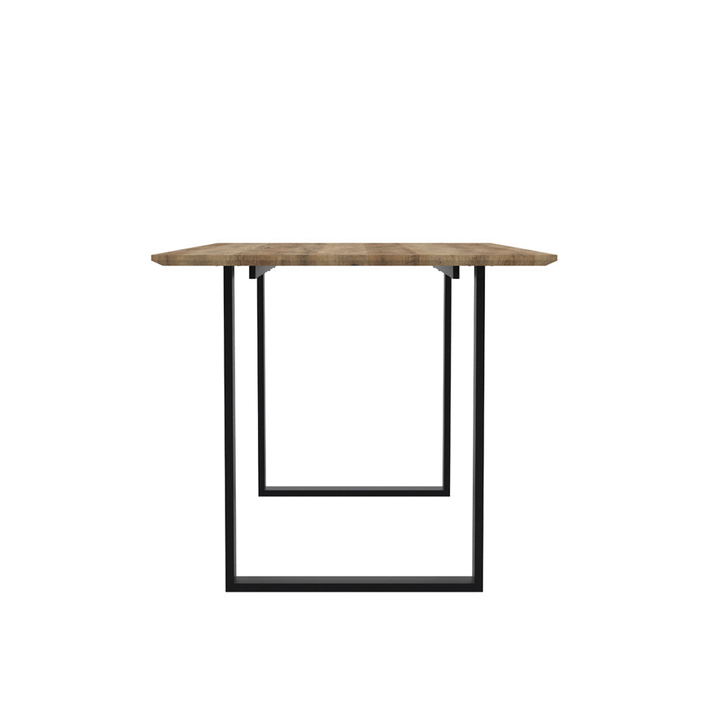 Russet Wood & Black Frame Dining Table