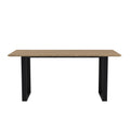 Russet Wood & Black Frame Dining Table