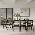 Louie Black Dining Table with 4 Ashton Black Dining Chairs