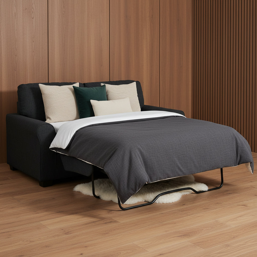 BLACK FABRIC COMFY SOFABED