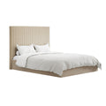 Beige Tall Kingsize Ottoman Bed