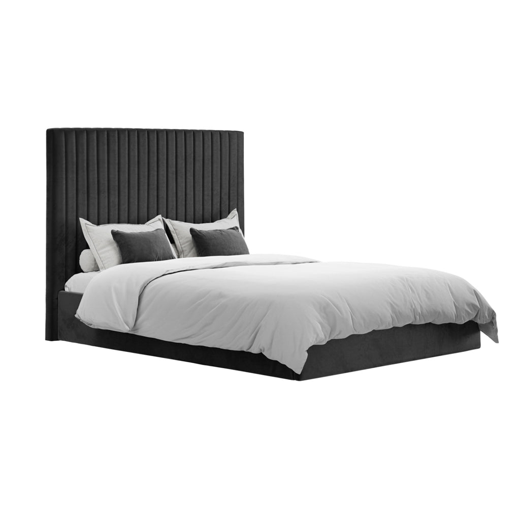 Black Tall Kingsize Ottoman Bed
