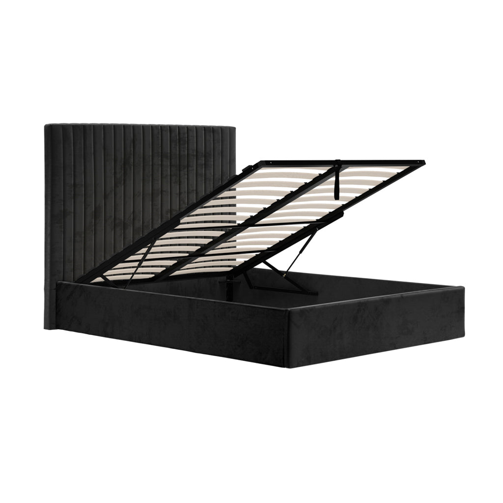 Black Tall Kingsize Ottoman Bed