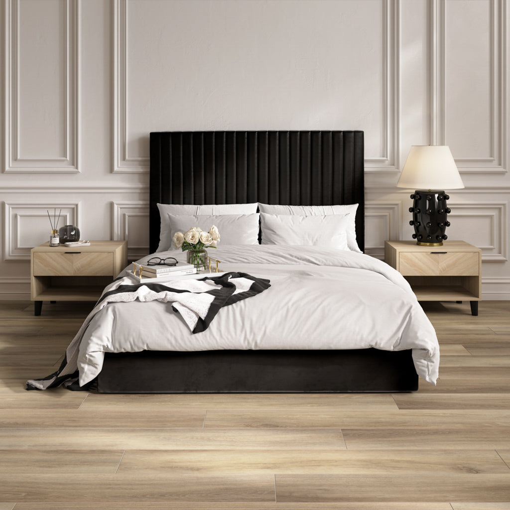 Black Tall Kingsize Ottoman Bed