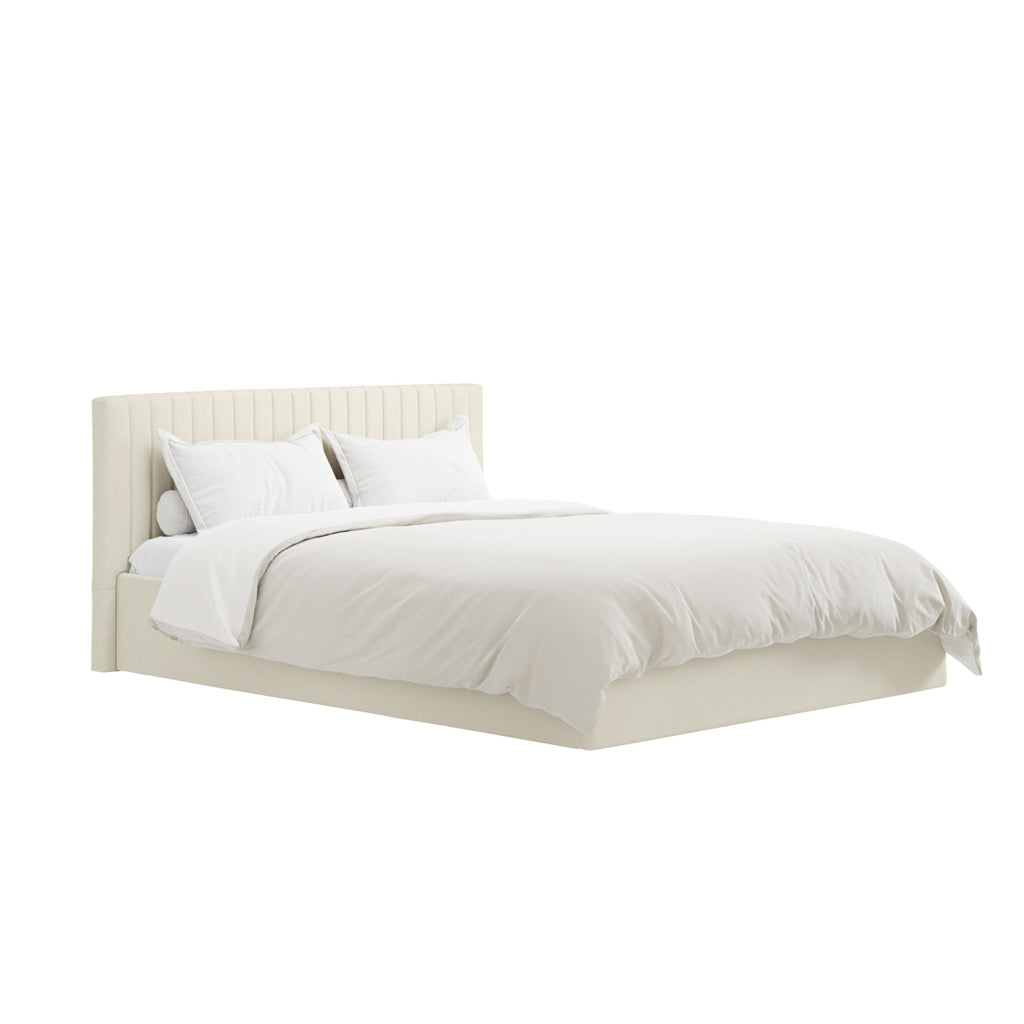 Milk Double Ottoman Bed