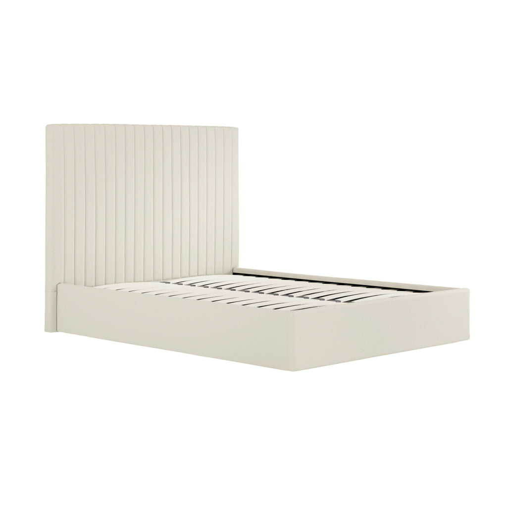 Milk Tall Double Ottoman Bed