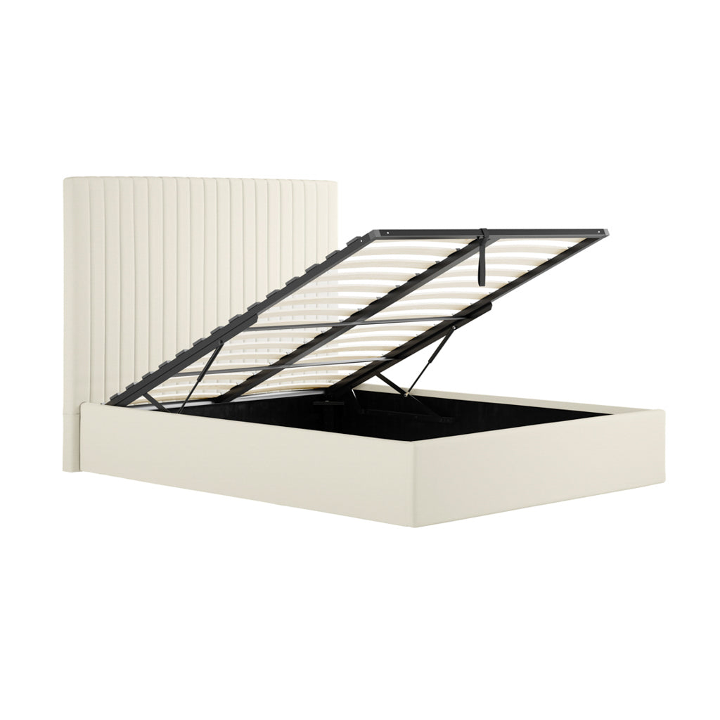 Milk Tall Kingsize Ottoman Bed
