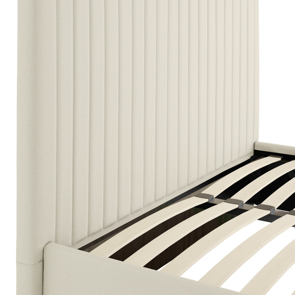 Milk Tall Double Ottoman Bed
