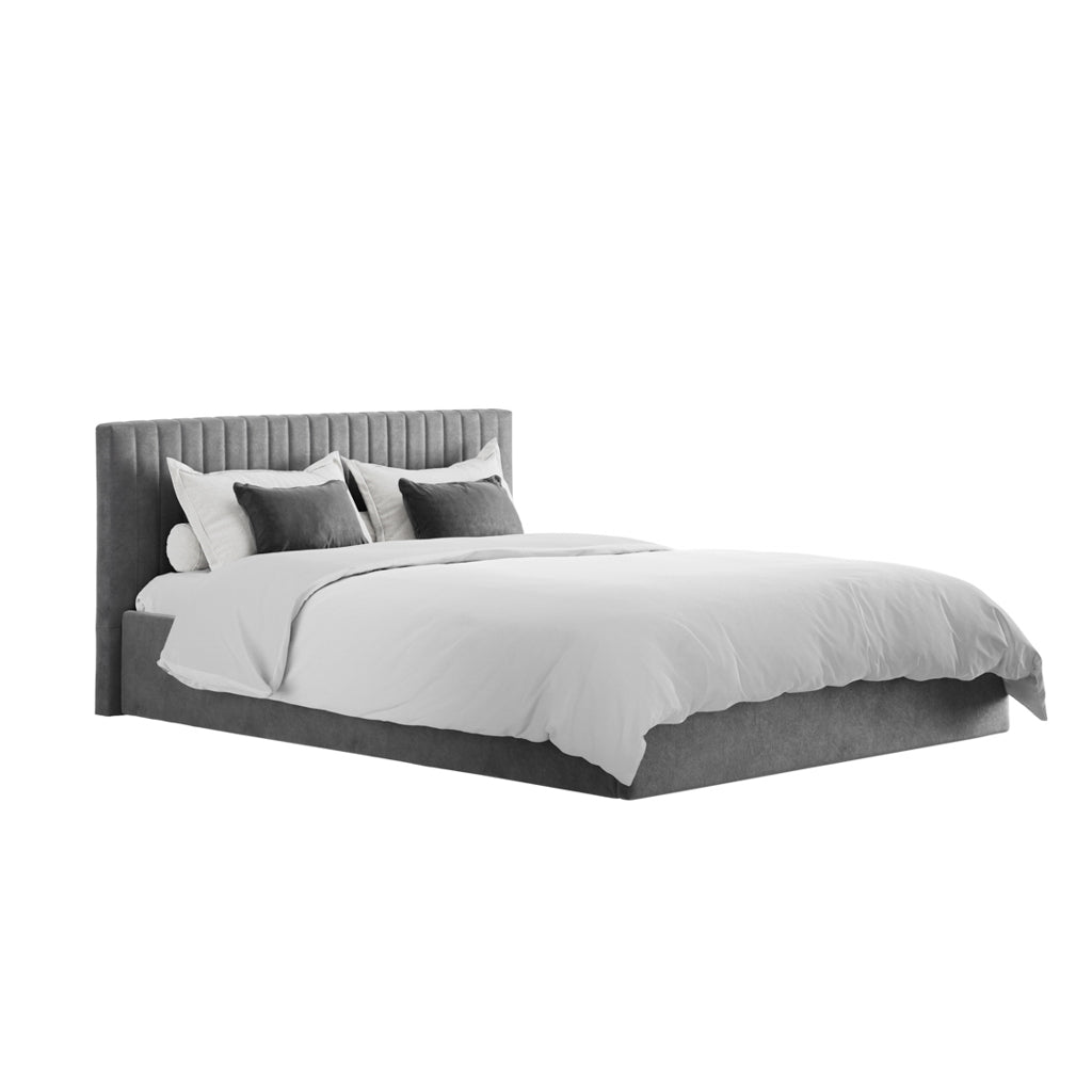 Silver Kingsize Ottoman Bed