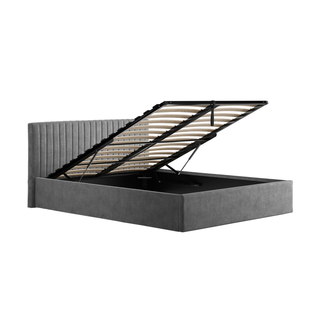 Silver Kingsize Ottoman Bed