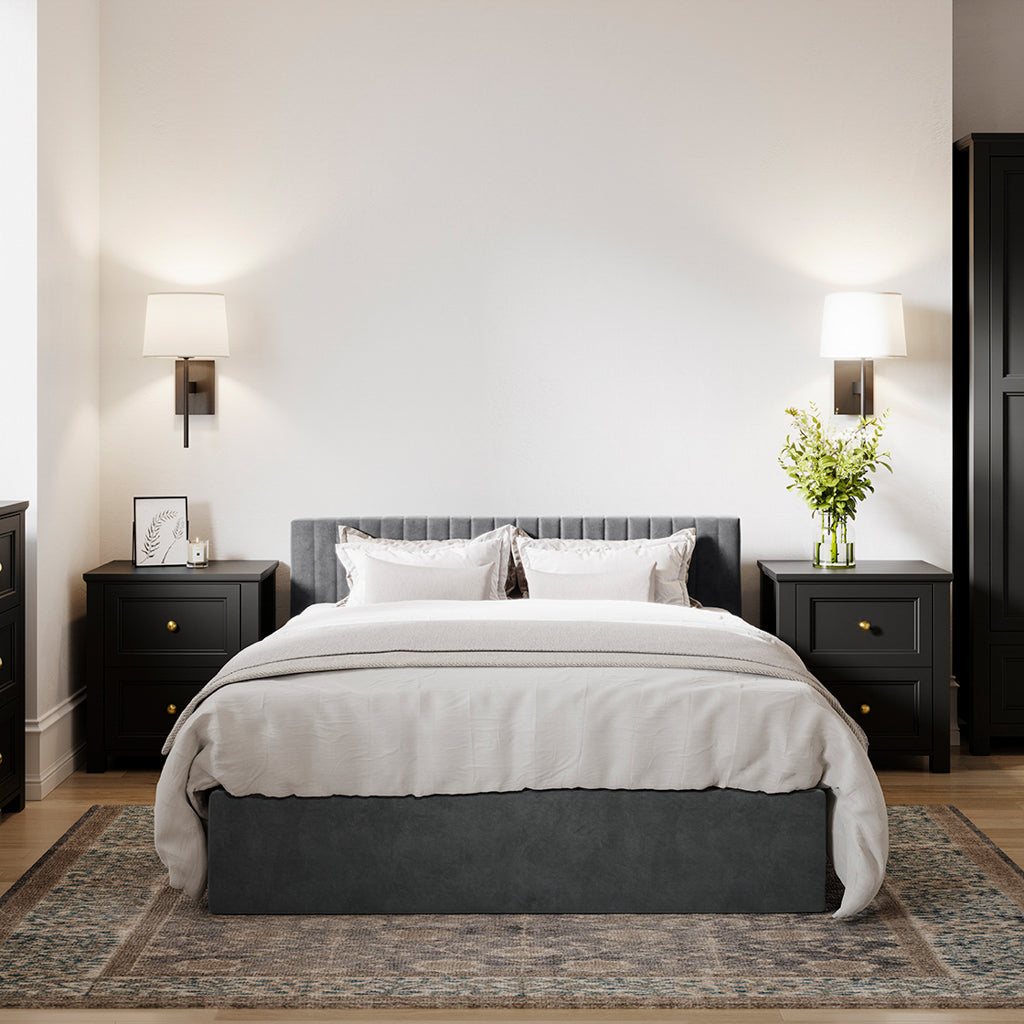 Silver Kingsize Ottoman Bed