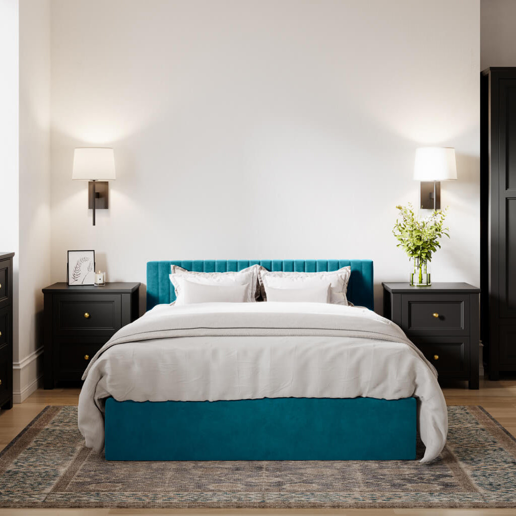 Teal Kingsize Ottoman Bed