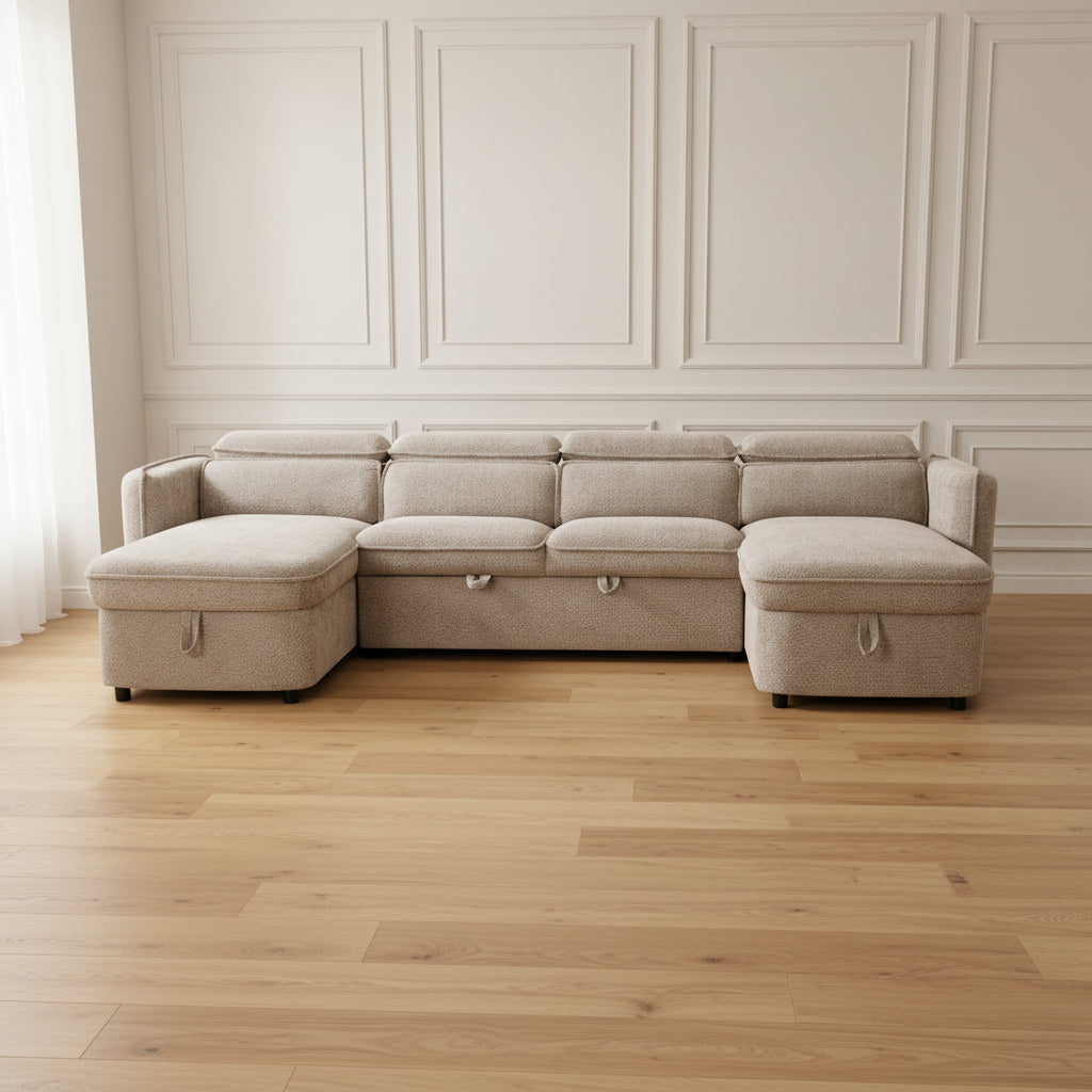 Capri U Shape Sofabed in Beige at Heritage Home UK