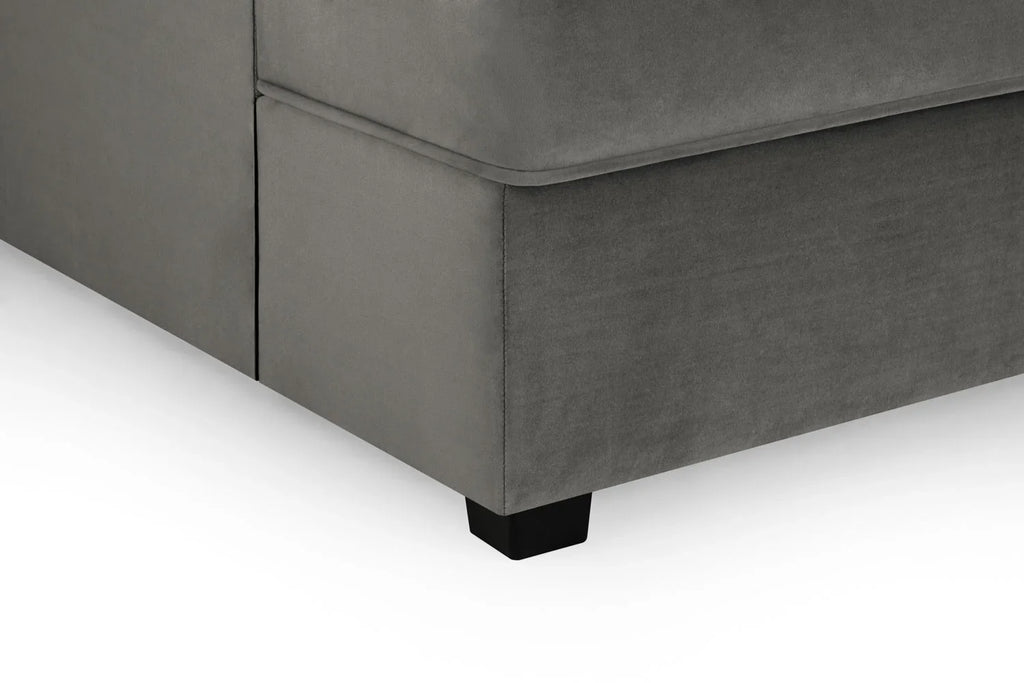 Carnaby Cinema U-Shape Sofa In Plush Velvet Grey