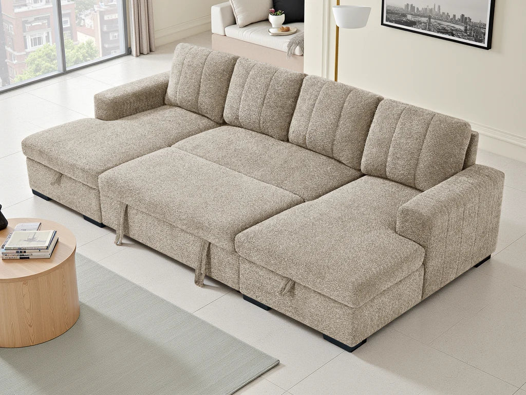 Como Sofabed Beige U Shape Corner