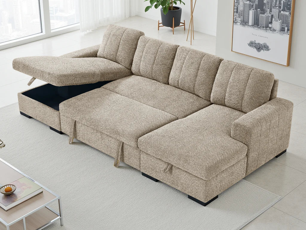 Como Sofabed Beige U Shape Corner