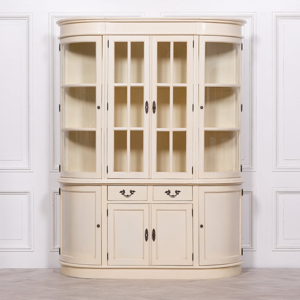 Large Vintage Cream Dresser Display Cabinet