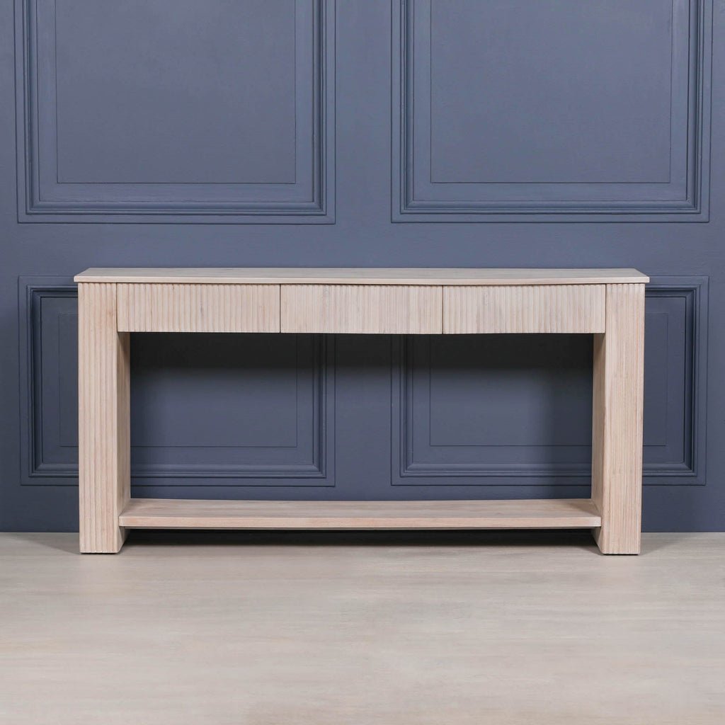Blanche Acacia Fluted Console Table