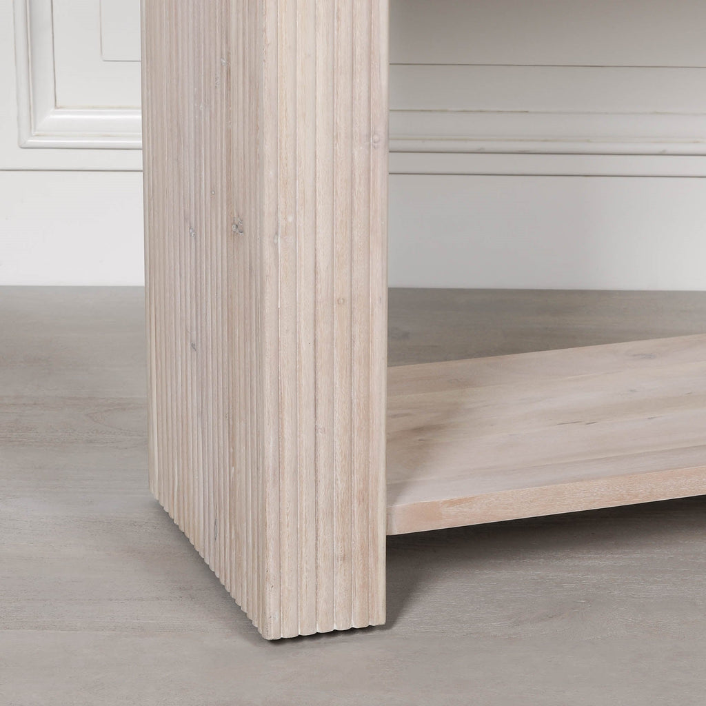 Blanche Acacia Fluted Console Table