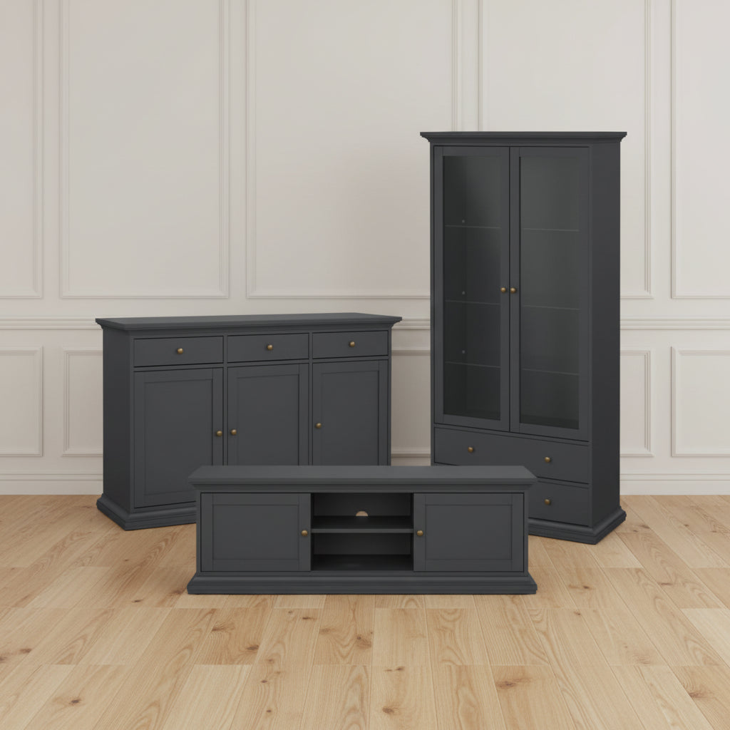 Shaker Style Matt Grey Living Room Set