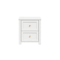HARRY CHRISTIAN HOME WHITE AND GOLD HANDLED ELEGANT BEDSIDE CABINET