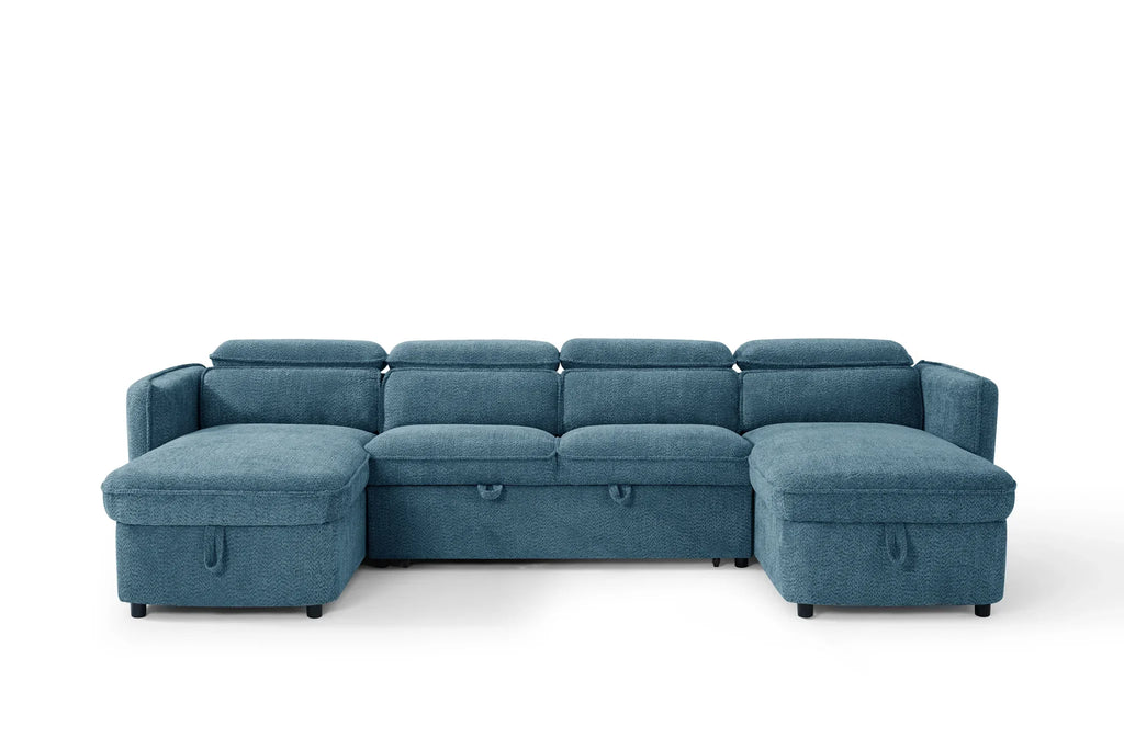 Capri U Shape Sofabed in Blue