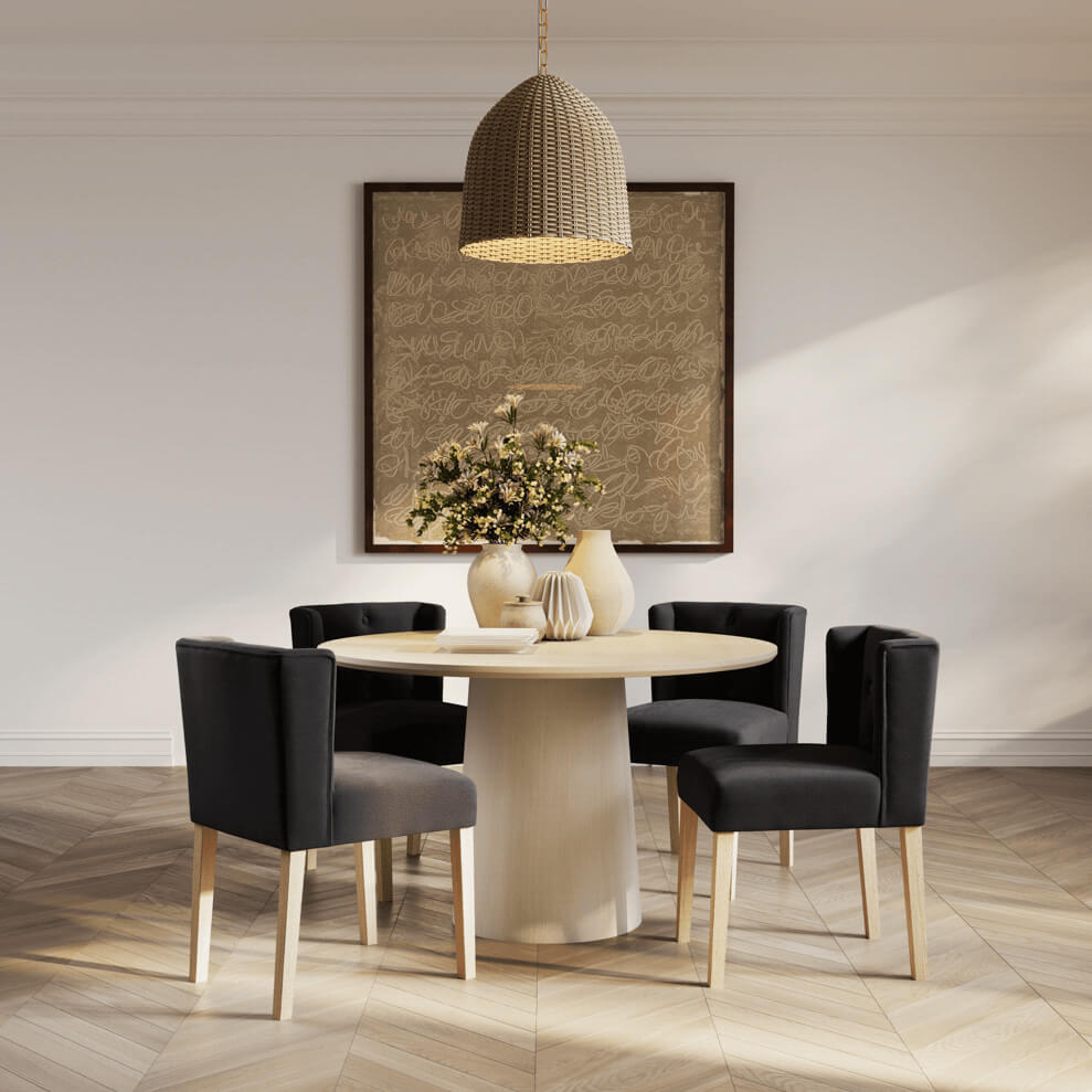 Harry Christian Home Anthracite Winged Dining Chair Without Arms