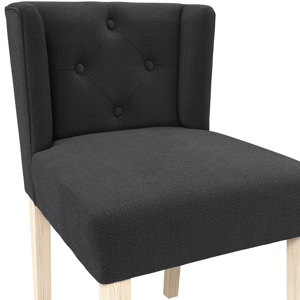 Harry Christian Home Anthracite Winged Dining Chair Without Arms