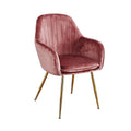Harry Christian Home Art-deco Vintage Pink & Gold Dining Chairs