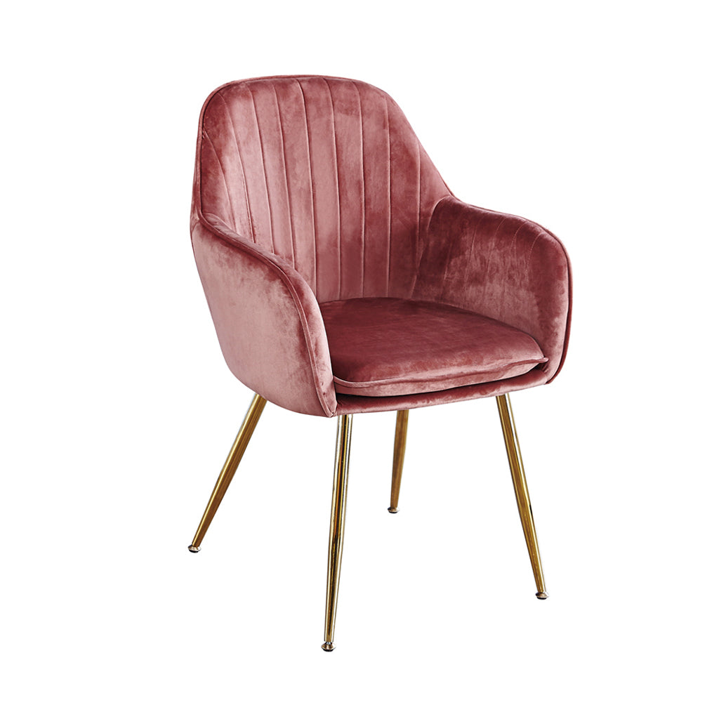 Harry Christian Home Art-deco Vintage Pink & Gold Dining Chairs