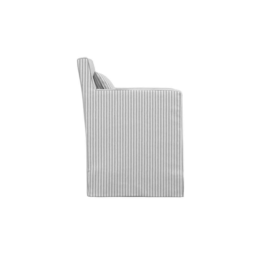Harry Christian Home Calabasas Statement Grey Stripe Dining Chair Side View