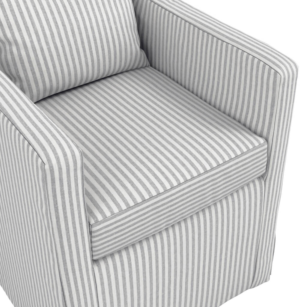 Harry Christian Home Calabasas Statement Grey Stripe Dining Chair Upholstery Close Up
